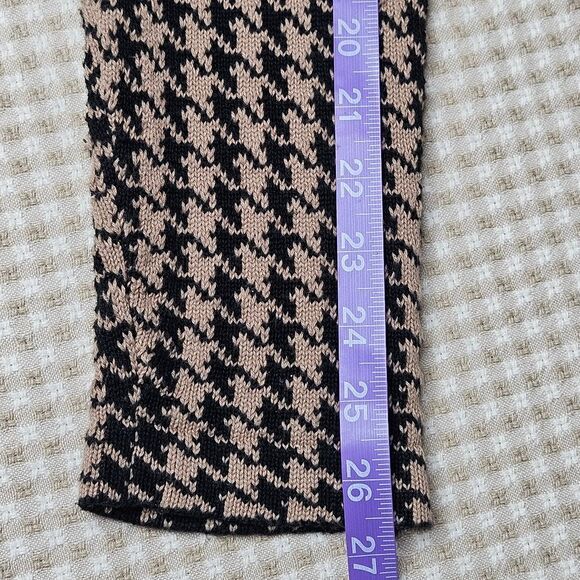 Chaps Classic Tan & Black Houndstooth Asymmetrical Zip Front Knit Sweater Jacket - Picture 10 of 10